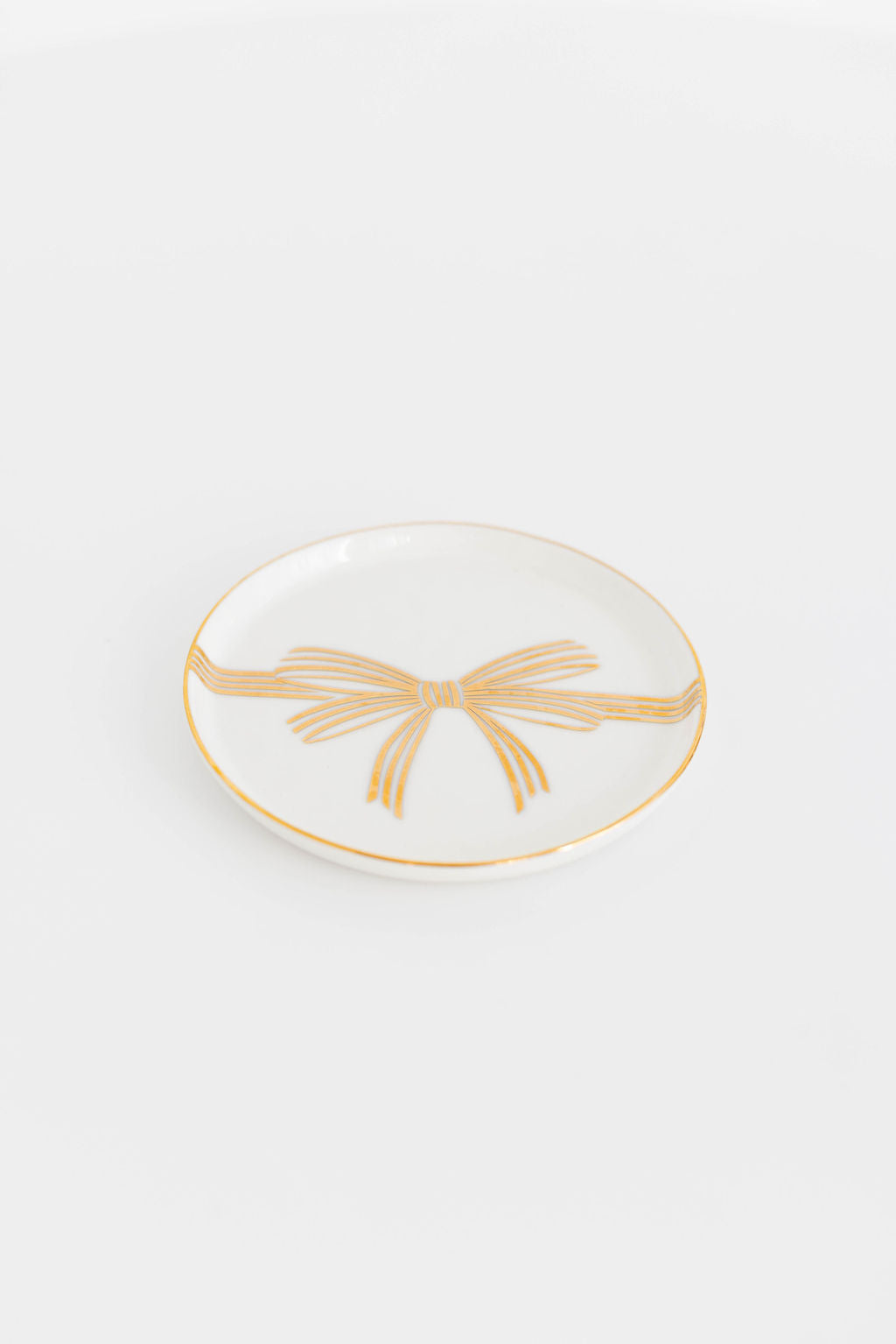 Golden Bow Dessert Plate