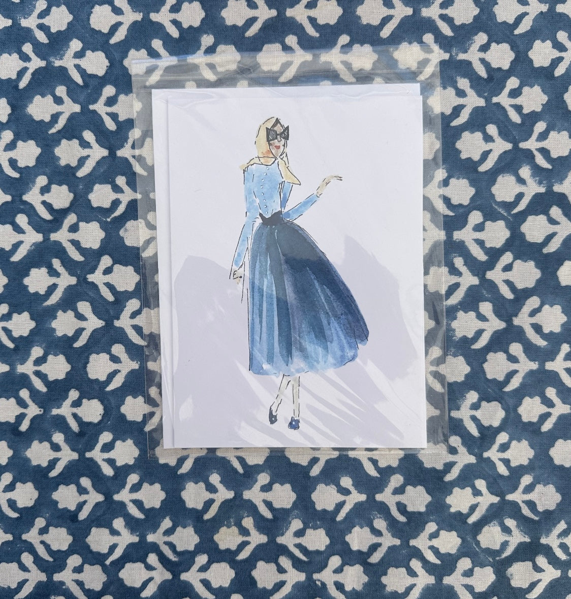 Blue Dress Lady Card