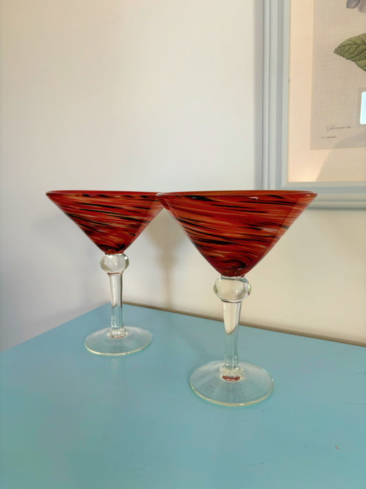 Tiger Stripe Martini Glasses (set of 2)