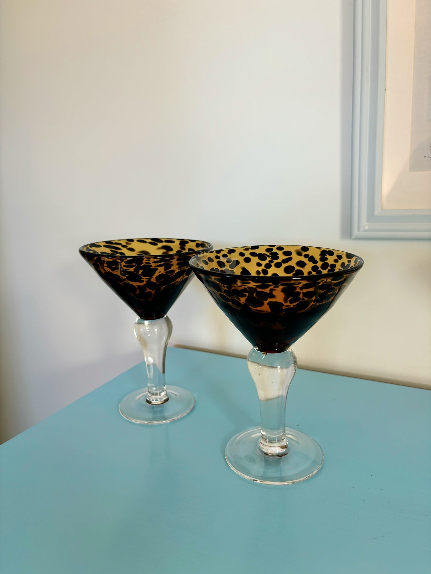 Leopard Print Martini Glasses (set of 2)